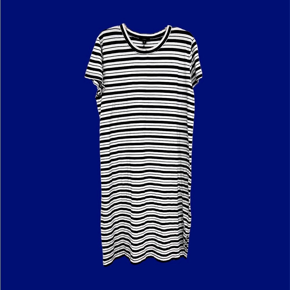 J. Crew Black and White Striped Maxi Dress